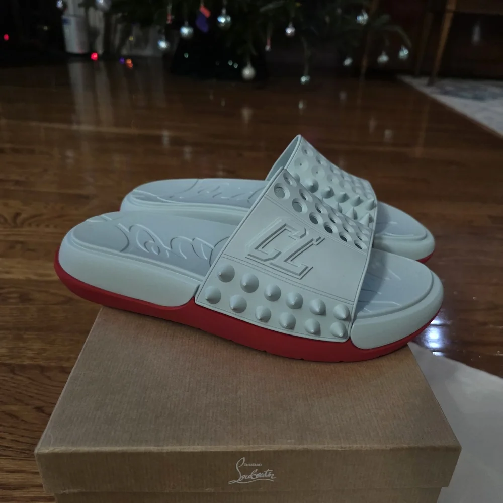 Christian Louboutin Spiked Sandals - White and Red